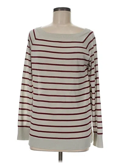 Pre-owned Lafayette 148 Long Sleeve T-shirt In Burgundy