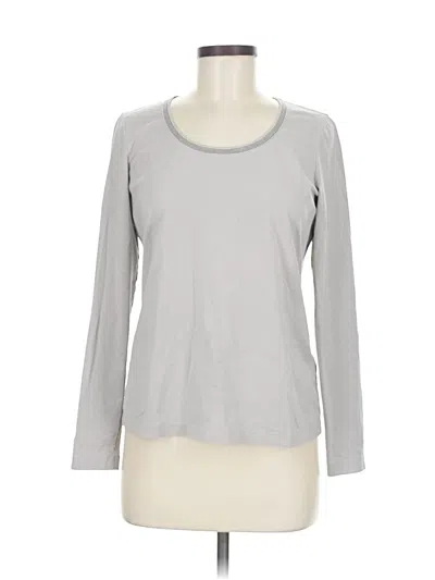 Pre-owned Lafayette 148 Long Sleeve T-shirt In Gray