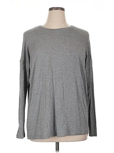 Pre-owned Lafayette 148 Long Sleeve T-shirt In Gray