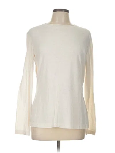 Pre-owned Lafayette 148 Long Sleeve T-shirt In Ivory