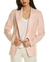 Lafayette 148 Single-button Finesse Crepe Blazer In Red