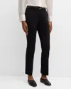 Lafayette 148 New York Manhattan Stretch Wool Cigarette Pants In Black