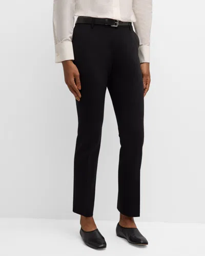 Lafayette 148 New York Manhattan Stretch Wool Cigarette Pants In Black