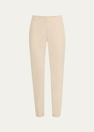 Lafayette 148 Manhattan Cropped Stretch Twill Skinny Pants In Khaki