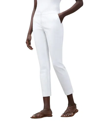 Lafayette 148 Manhattan Slim Ankle Pant In White