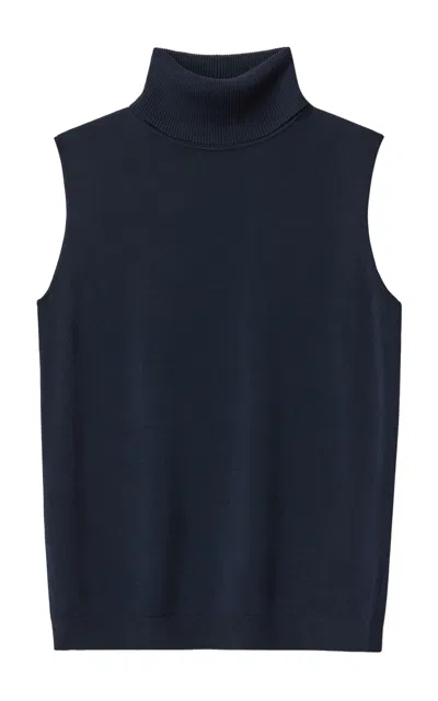 Lafayette 148 Matte-crepe Turtleneck Top In Multi