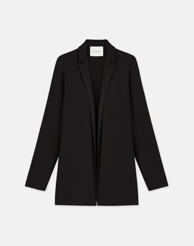 Lafayette 148 Matte Jersey Open Front Jacket In Black