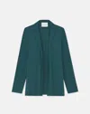 Lafayette 148 Matte Jersey Open Front Jacket In Deep Malachite