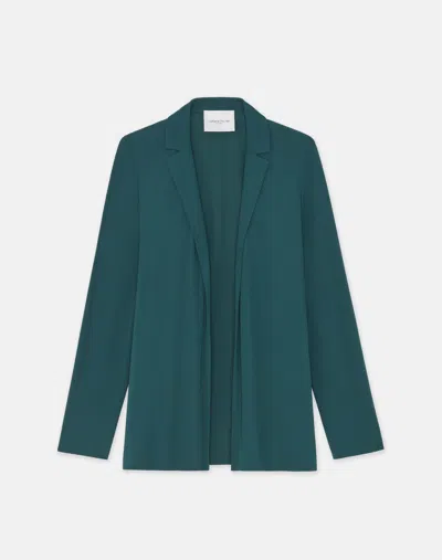 Lafayette 148 Matte Jersey Open Front Jacket In Deep Malachite