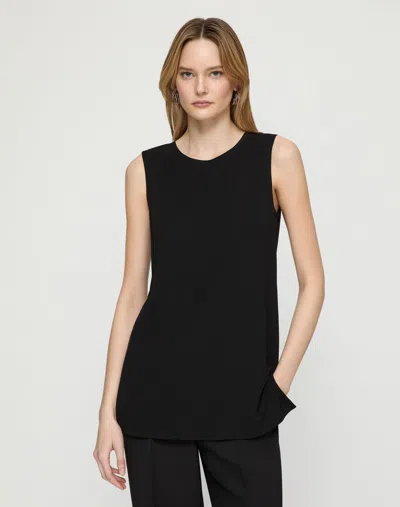 Lafayette 148 Matte Jersey Side Slit Tunic In Black