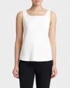 Lafayette 148 Matte Silk Bias Cut Tank In Beige