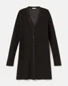 Lafayette 148 Mercerized Cotton Cord Yarn Ribbed Cardigan In Carbon