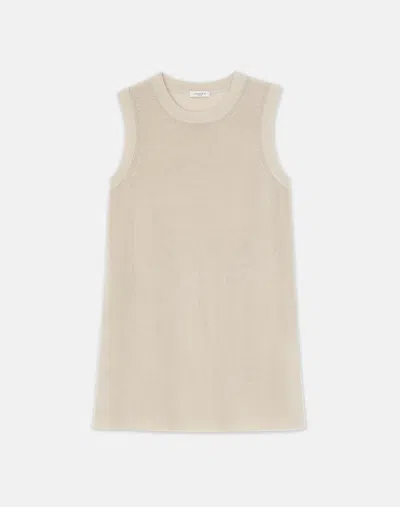 Lafayette 148 Mercerized Cotton Ribbed Tunic In Beige