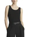Lafayette 148 Mercerized Cotton-viscose Tank In Black In Black