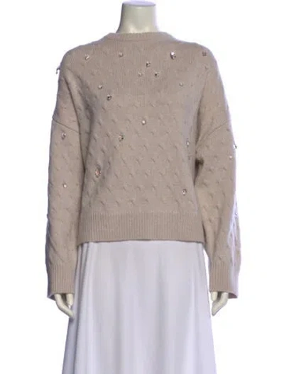Pre-owned Lafayette 148 Merino Wool Bateau Neckline Sweater W/ Tags In Neutral