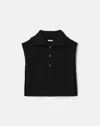 Lafayette 148 Merino Wool-cashmere Cable Knit Button Dickey In Black
