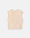Lafayette 148 Merino Wool-cashmere Cable Knit Vest In Neutral