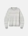 Lafayette 148 Merino Wool-cashmere Fair Isle Sweater In Gray
