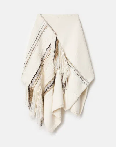 Lafayette 148 Merino Wool Cashmere Knit & Handwoven Fringe Skirt In Multi