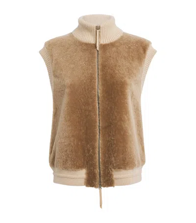 LAFAYETTE 148 MERINO WOOL-CASHMERE KNITTED PADDED GILET