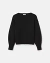 Lafayette 148 Merino Wool-cashmere Tapered Sweater In Black