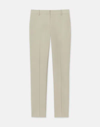 Lafayette 148 Merino Wool Stretch High Rise Straight Ankle Pants In Plaster