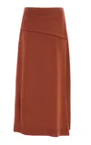 Lafayette 148 Merino Wool Wrap Skirt In Orange