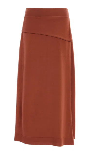Lafayette 148 Merino Wool Wrap Skirt In Orange