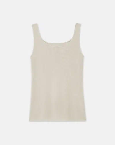 Lafayette 148 Mesh Jersey Scoop Neck Tank In Neutral