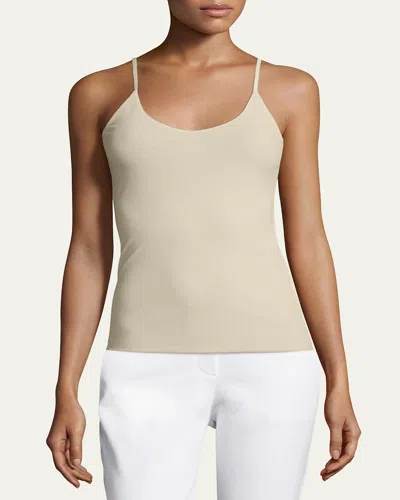 Lafayette 148 Mesh Jersey V-neck Tank In Neutral