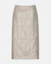 Lafayette 148 Metallic Baroque Botanical Brocade Maxi Pencil Skirt In Natural