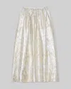 Lafayette 148 Metallic Baroque Botanical Jacquard A-line Floor Length Skirt In Pearl Metallic
