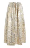 Lafayette 148 A-line Metallic Jacquard Maxi Skirt In White