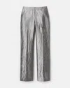 Lafayette 148 Metallic Jacquard High Rise Trouser Pant In Gray