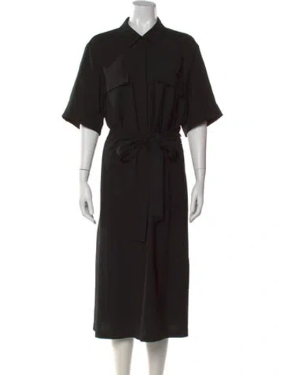Pre-owned Lafayette 148 Midi Length Dress In Black