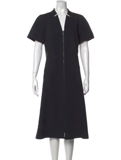 Pre-owned Lafayette 148 Midi Length Dress In Black