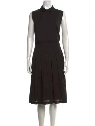 Pre-owned Lafayette 148 Midi Length Dress In Black