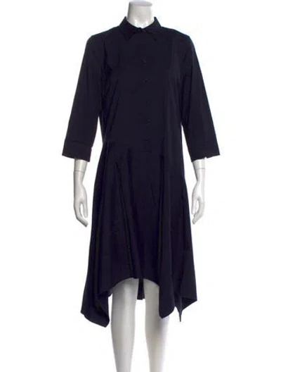 Pre-owned Lafayette 148 Midi Length Dress In Blue