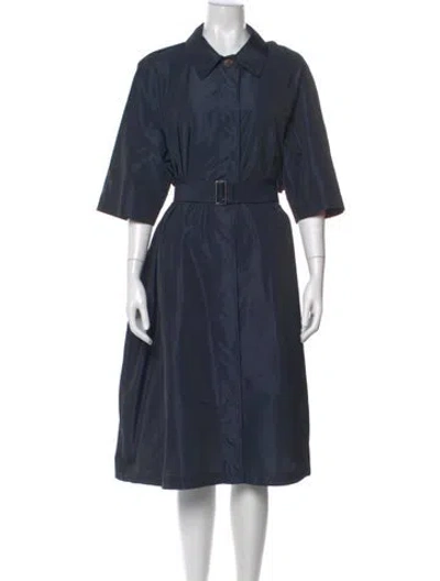 Pre-owned Lafayette 148 Midi Length Dress In Blue