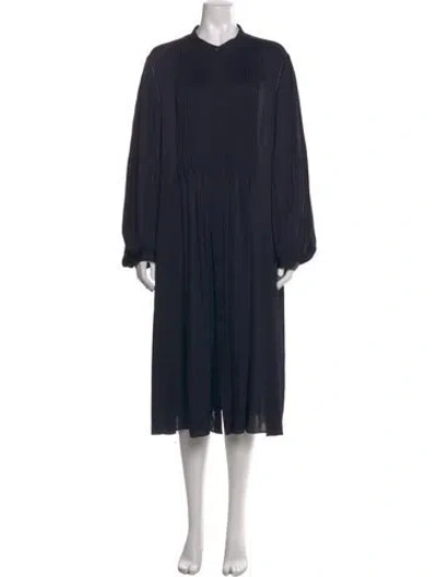 Pre-owned Lafayette 148 Midi Length Dress In Blue