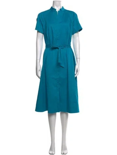 Pre-owned Lafayette 148 Midi Length Dress In Blue