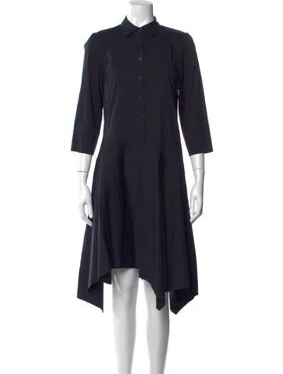 Pre-owned Lafayette 148 Midi Length Dress In Blue