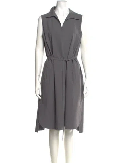 Pre-owned Lafayette 148 Midi Length Dress In Gray
