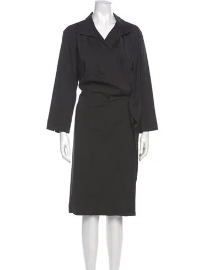 Pre-owned Lafayette 148 Midi Length Dress In Gray