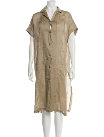 Pre-owned Lafayette 148 Midi Length Dress In Neutral