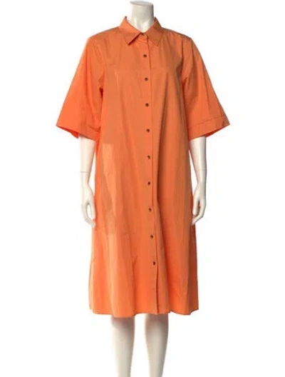 Pre-owned Lafayette 148 Midi Length Dress In Orange