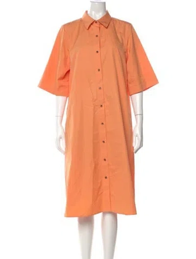 Pre-owned Lafayette 148 Midi Length Dress In Orange