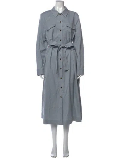 Pre-owned Lafayette 148 Midi Length Dress W/ Tags In Blue