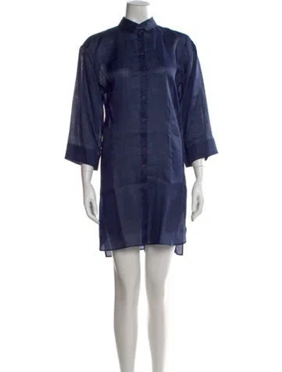 Pre-owned Lafayette 148 Mini Dress In Blue