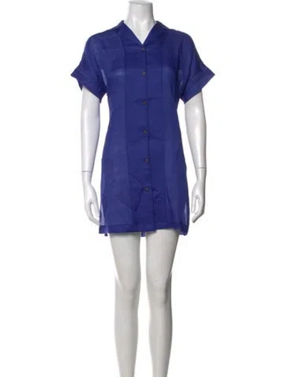 Pre-owned Lafayette 148 Mini Dress In Blue